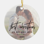 書道お洒落の影が消えた写真 セラミックオーナメント (正面)