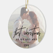 書道お洒落の影が消えた写真 セラミックオーナメント (左)