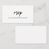 書道お洒落の結婚ホームページRSVP エンクロージャーカード (正面/裏面)