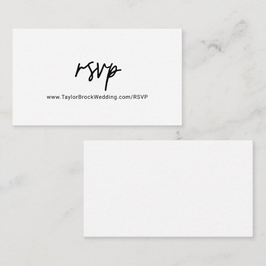 書道お洒落の結婚ホームページRSVP エンクロージャーカード (正面/裏面)