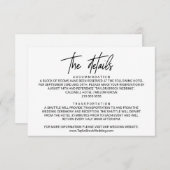 書道お洒落の結婚詳細カード エンクロージャーカード (正面/裏面)