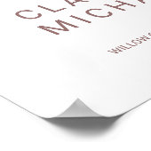 書道お洒落バラ金ゴールド歓迎結婚の ポスター (角)