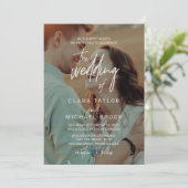 書道お洒落写真が結婚の 招待状 (スタンド正面)