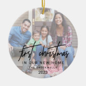 書道お洒落写真ニューホームクリスマス セラミックオーナメント (正面)