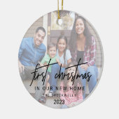 書道お洒落写真ニューホームクリスマス セラミックオーナメント (左)