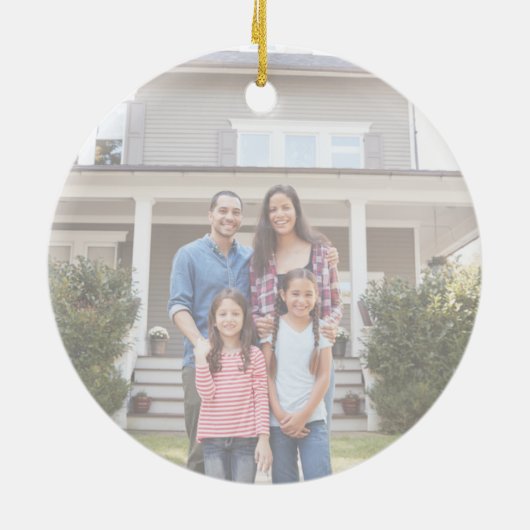 書道お洒落写真ニューホームクリスマス セラミックオーナメント (裏面)