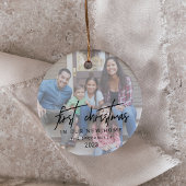 書道お洒落写真ニューホームクリスマス セラミックオーナメント