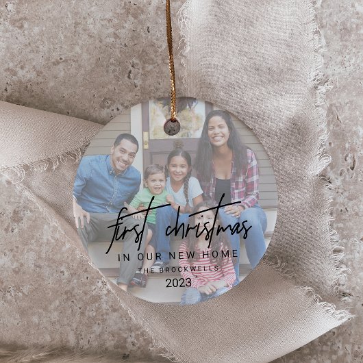 書道お洒落写真ニューホームクリスマス セラミックオーナメント