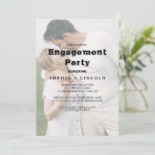 書道お洒落色消し写真婚約パーティ 招待状 (スタンド正面)