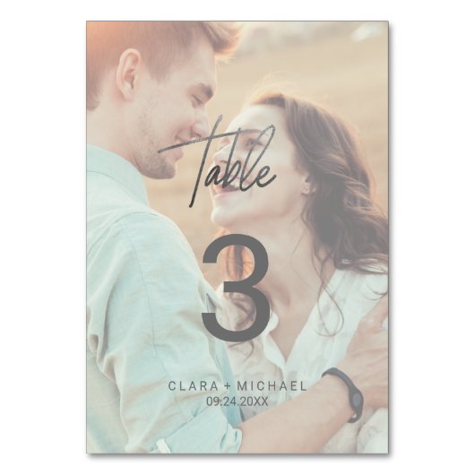 書道お洒落銀写真テーブル番号 テーブルナンバー (正面)