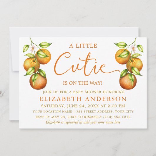 書道かわいい赤ちゃんシャワーギンガム 招待状 (正面)