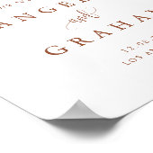 書道かわいらしテラコッタ結婚の歓迎 ポスター (角)