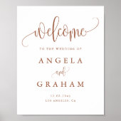 書道かわいらしテラコッタ結婚の歓迎 ポスター (正面)