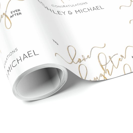 書道が名前の後ずっと楽しく婚約 ラッピングペーパー (ロールコーナー)