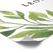 書道が外れた儀式の緑の看板 ポスター (角)