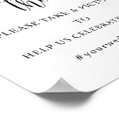 書道が愛のハッシュタグ結婚のサインを捉える ポスター (角)