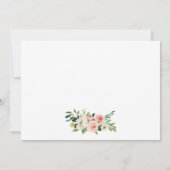 書道が日付を変更するピンクのフローラカード セーブザデート (裏面)