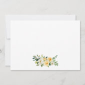 書道が日付を変更する黄色のフローラカード セーブザデート (裏面)