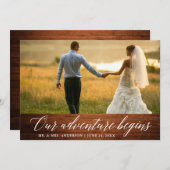 書道が森の冒険を結婚始める サンキューカード (正面/裏面)