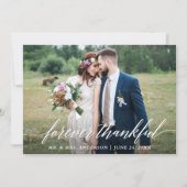 書道が永遠に感謝結婚の6枚の写真 サンキューカード (正面)