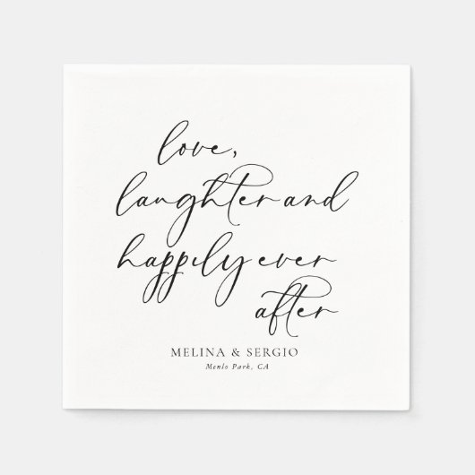 書道が笑いを愛し続けて幸せに スタンダードカクテルナプキン (正面)