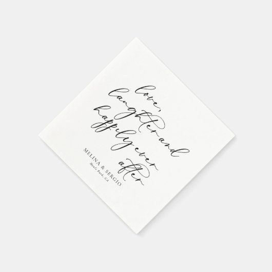 書道が笑いを愛し続けて幸せに スタンダードカクテルナプキン (角)