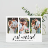 書道たった今結婚しました3フォトカード サンキューカード (スタンド正面)