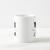 書道でイニシャルと名前をパーソナライズ コーヒーマグカップ (中央)