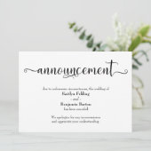 書道でデザインされた結婚式中止のお知らせ 招待状 (スタンド正面)