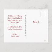 書道で最も素晴らしい時間クリスマス シーズンポストカード (裏面)