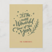 書道で最も素晴らしい時間クリスマス シーズンポストカード (正面)