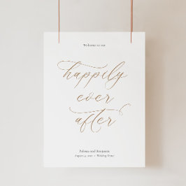 書道とエレガントな結婚式のウェルカムサイン ポスター