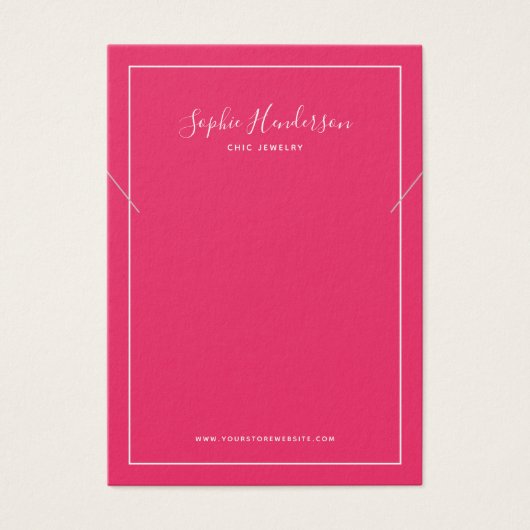 書道とカスタムカラーネックレス表示カード (正面)