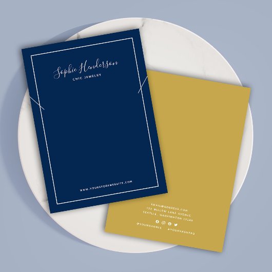 書道とカスタムカラーネックレス表示カード