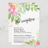 書道と水彩の花　レセプション 招待状 (正面/裏面)
