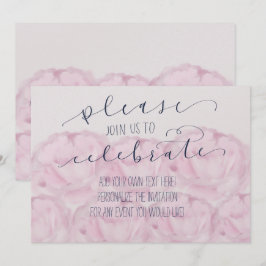 書道と牡丹のお祝いにぜひご一緒ください 招待状