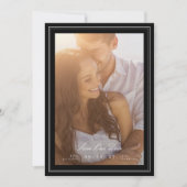 書道と額縁クラシック付きブラックタイ写真 セーブザデート (正面)