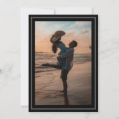 書道と額縁クラシック付きブラックタイ写真 セーブザデート (裏面)