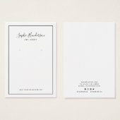 書道と黒の縁どイヤリングディスプレイカード (正面&裏面)