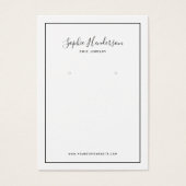 書道と黒の縁どイヤリングディスプレイカード (正面)