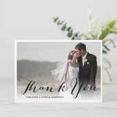 書道に感謝モダンの意を表すフォトカード サンキューカード (スタンド正面)