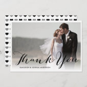 書道に感謝モダンの意を表すフォトカード サンキューカード (正面/裏面)