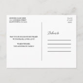 書道のウッドメリークリスマスファミリー写真 ポストカード (裏面)