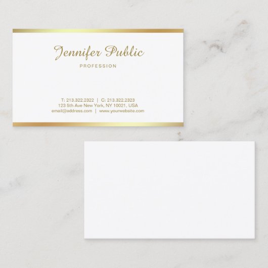 書道のエレガントな手書きの金ゴールドの原稿のフォント 名刺 (正面/裏面)