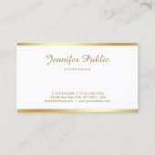 書道のエレガントな手書きの金ゴールドの原稿のフォント 名刺 (正面)