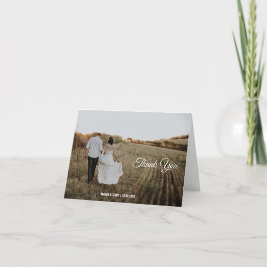 書道のエレガントカスタム結婚式サンキューカード サンキューカード (正面)