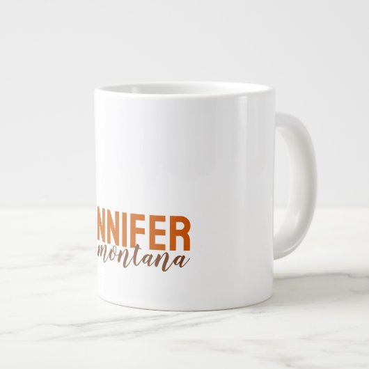 書道のエレガントプレーン独自の名前を追加 ジャンボコーヒーマグカップ (正面右)