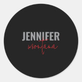 書道のエレガントプレーン独自の名前を追加 ラウンドシール (正面)