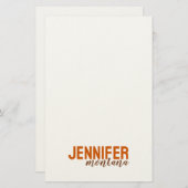 書道のエレガントプレーン独自の名前を追加 便箋 (正面/裏面)