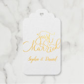書道のカスタマイズエレガント可能なたった今結婚しました ギフトタグ (正面)
